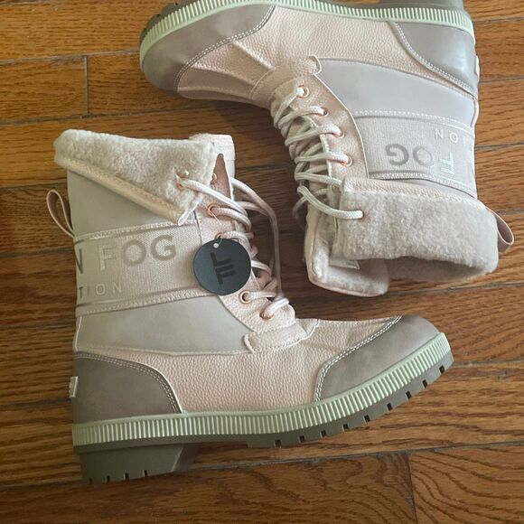 London fog collection blush pink water resistant mely duck boot faux fur size 8M - Picture 4 of 12